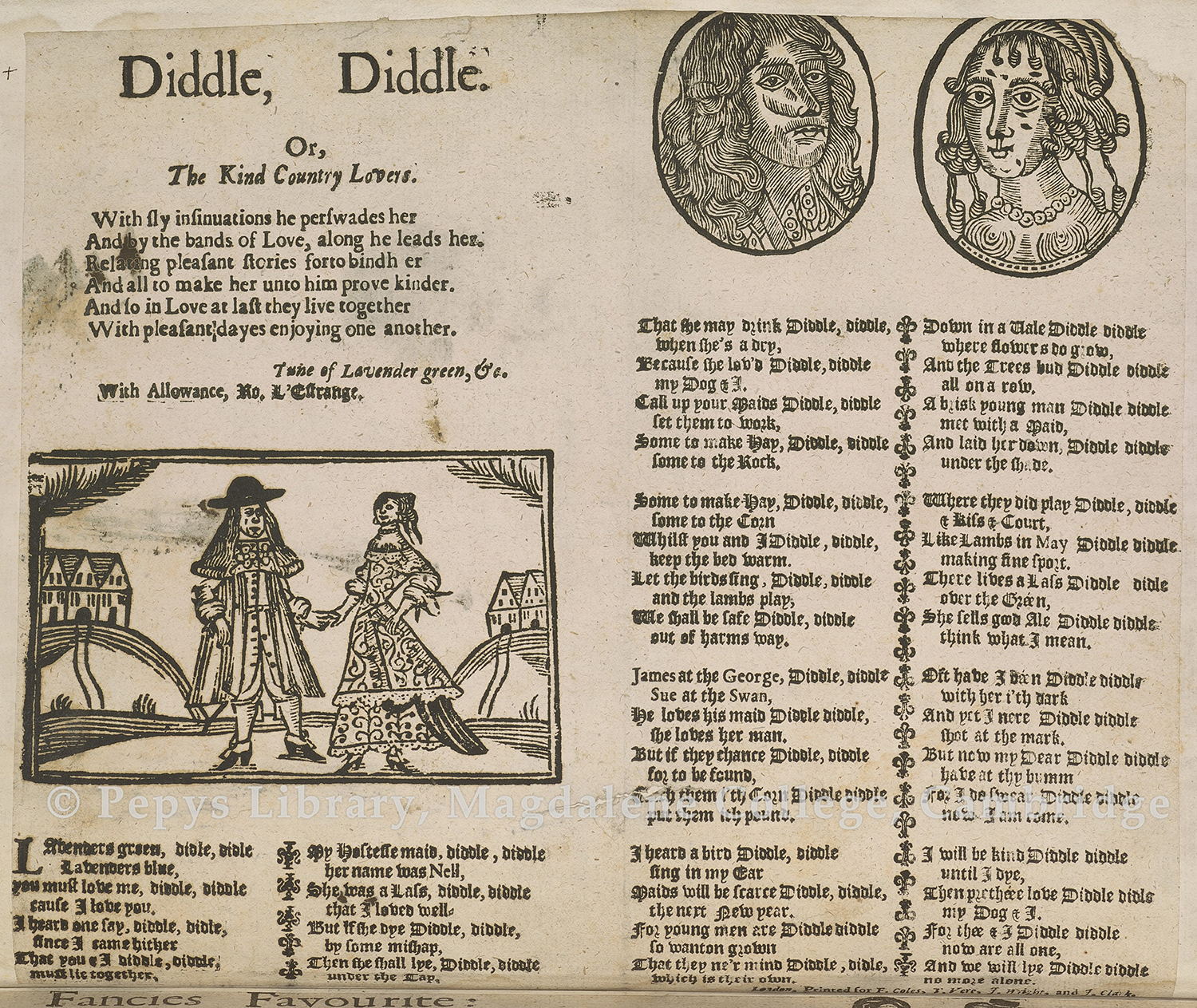 Broadside Ballad Diddle Diddle (Lavenders Green) - Pepys Ballads III.28 (c.1675)