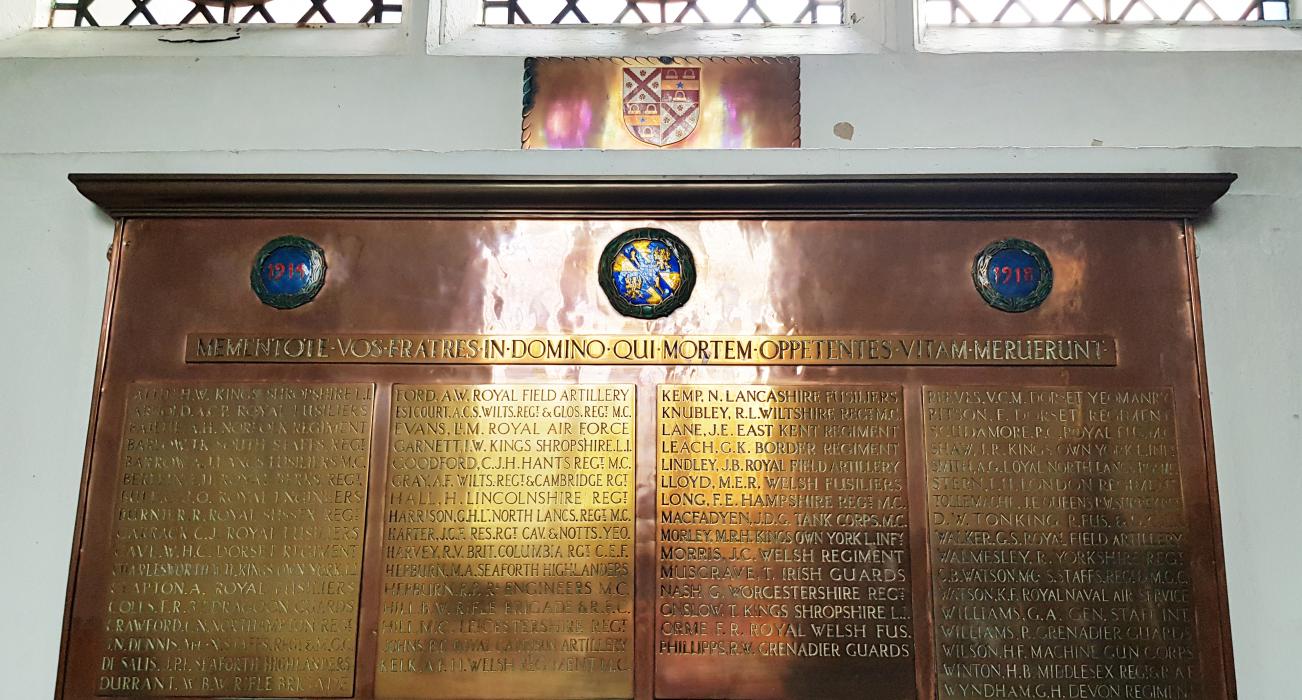 First World War Memorial, Magdalene College Chapel 