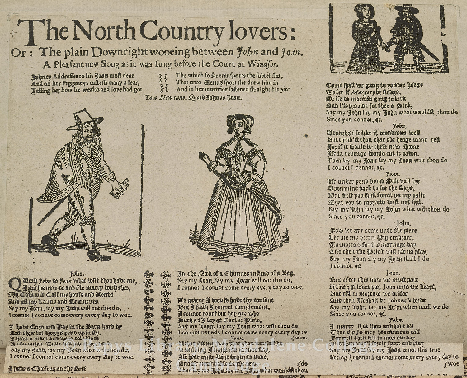 Broadside Ballad The North Country Lovers (‘John and Joan’) - Pepys Ballads IV.24 (c. 1685).